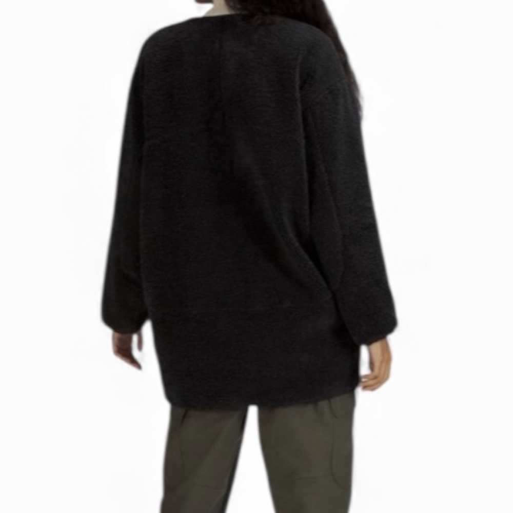 Lululemon Collarless Textured Fleece Full Zipjacket in black,Size 4 - Picture 6 of 11